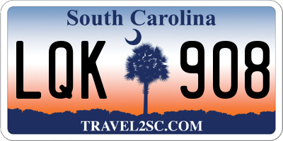 SC license plate LQK908