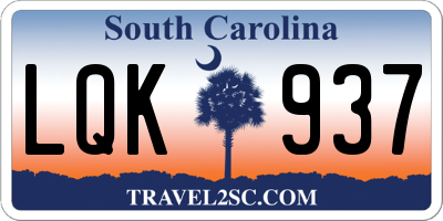 SC license plate LQK937
