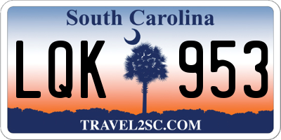 SC license plate LQK953