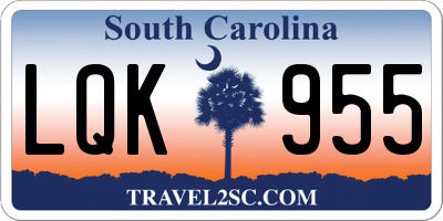 SC license plate LQK955