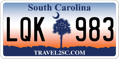 SC license plate LQK983