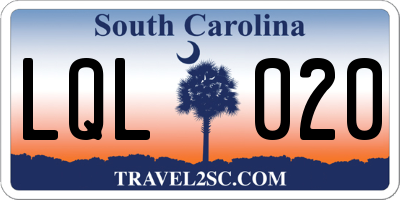 SC license plate LQL020