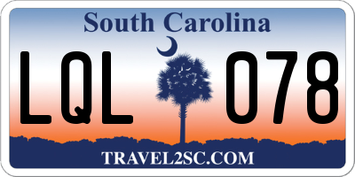 SC license plate LQL078