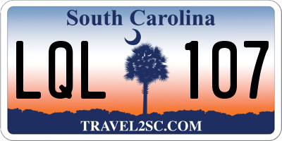 SC license plate LQL107