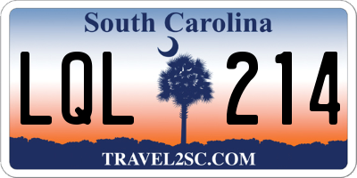 SC license plate LQL214