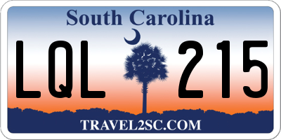 SC license plate LQL215