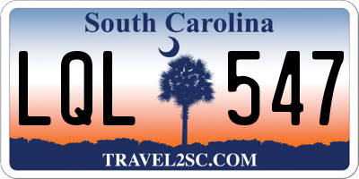 SC license plate LQL547