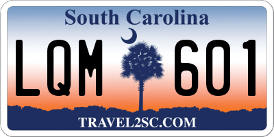 SC license plate LQM601