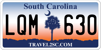 SC license plate LQM630