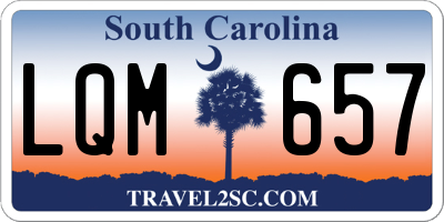 SC license plate LQM657