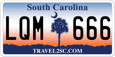 SC license plate LQM666
