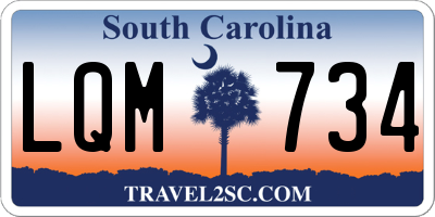 SC license plate LQM734