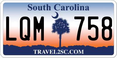 SC license plate LQM758