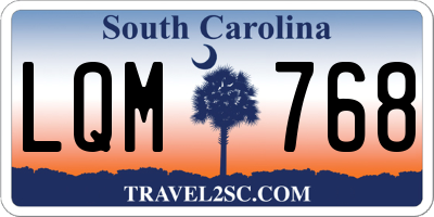 SC license plate LQM768