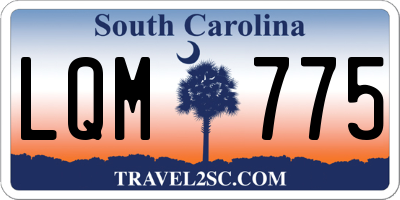 SC license plate LQM775