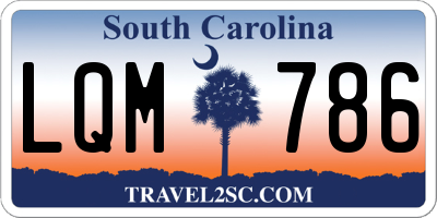 SC license plate LQM786
