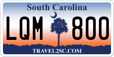 SC license plate LQM800