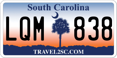 SC license plate LQM838