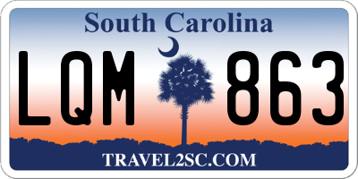SC license plate LQM863