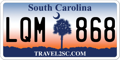 SC license plate LQM868