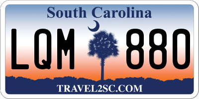 SC license plate LQM880