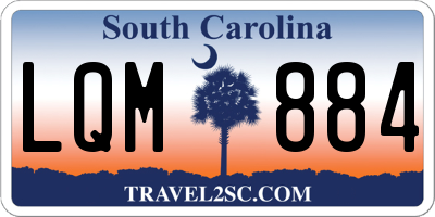 SC license plate LQM884