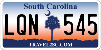 SC license plate LQN545