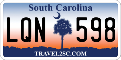 SC license plate LQN598