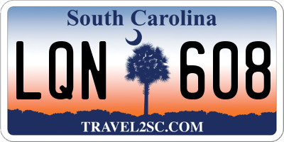 SC license plate LQN608