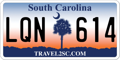 SC license plate LQN614