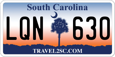SC license plate LQN630
