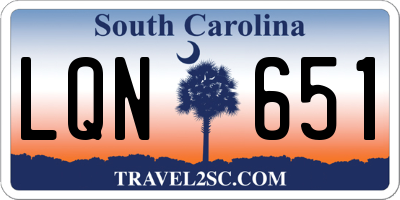 SC license plate LQN651