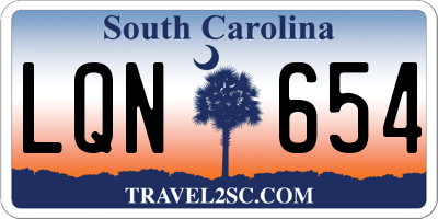 SC license plate LQN654
