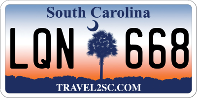 SC license plate LQN668