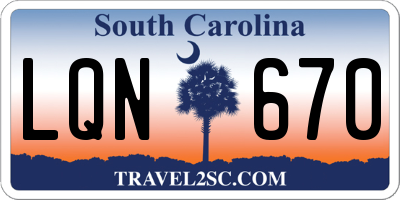 SC license plate LQN670