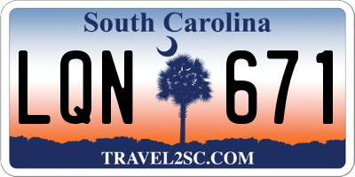 SC license plate LQN671