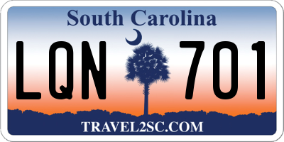 SC license plate LQN701