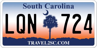 SC license plate LQN724