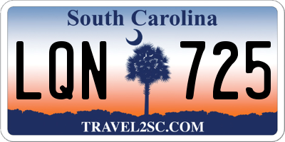 SC license plate LQN725