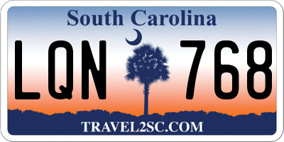 SC license plate LQN768