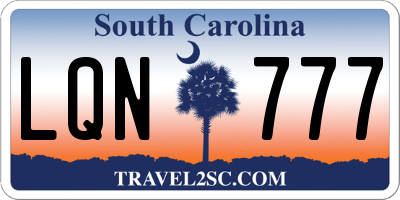 SC license plate LQN777