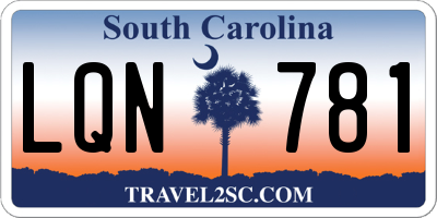 SC license plate LQN781