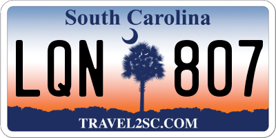 SC license plate LQN807