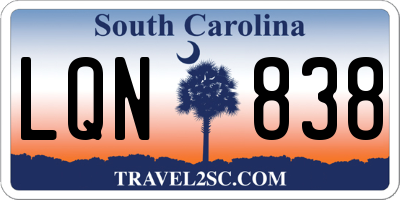 SC license plate LQN838