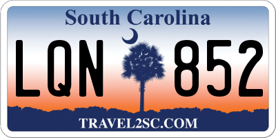 SC license plate LQN852