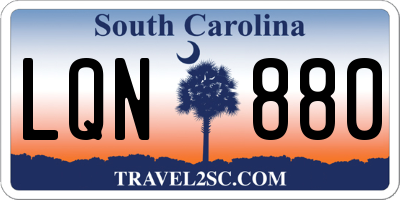 SC license plate LQN880