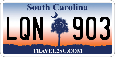 SC license plate LQN903