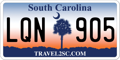 SC license plate LQN905