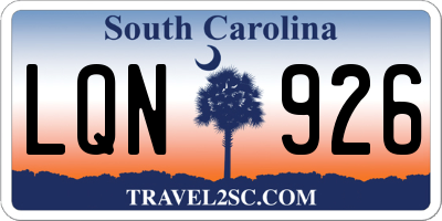 SC license plate LQN926