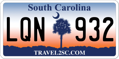 SC license plate LQN932